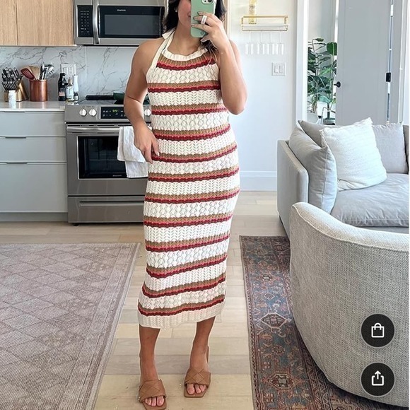 The Drop knit midi dress size S crochet halter - Picture 1 of 14